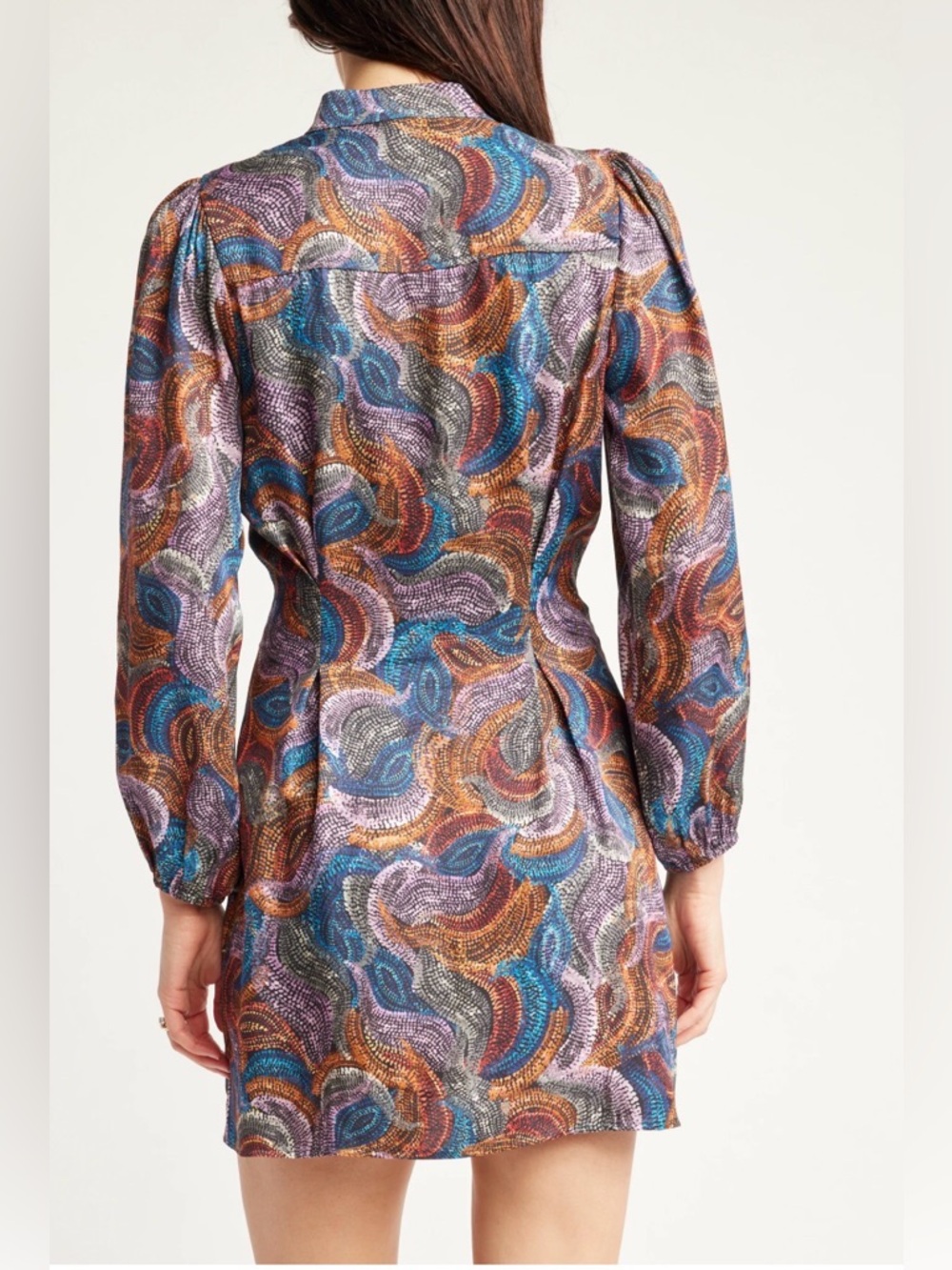 NWT Anthropologie /Self Contrast Saige L/S Mini Dress L - Picture 2 of 6